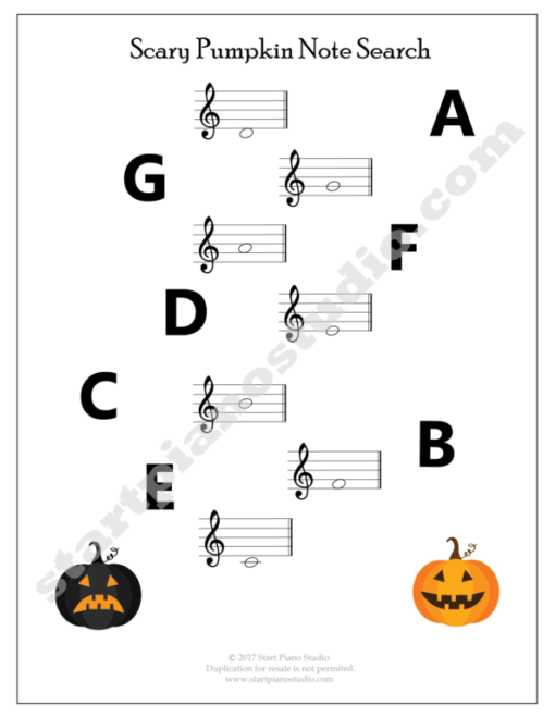 Learning notes | Free Printables | Teaching Aids | Halloween 2017 Theory Printables (Example 1)
