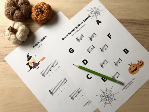Halloween Piano Printables for Youngest