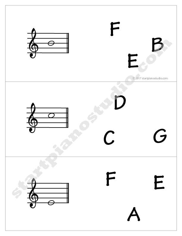 Note Matching Treble Clef and Bass Clef Cards