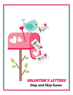 Valentine’s Letters Step and Skip Game
