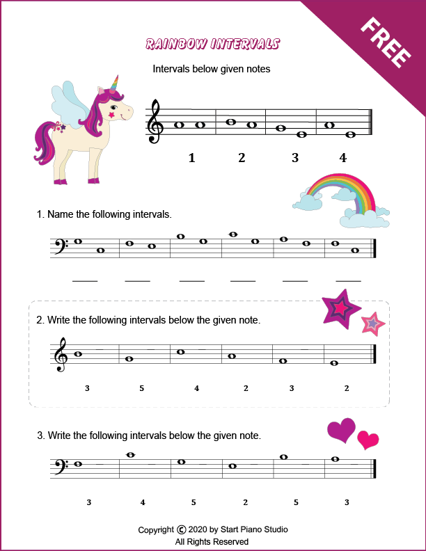 Unicorn’s Interval Worksheets-3