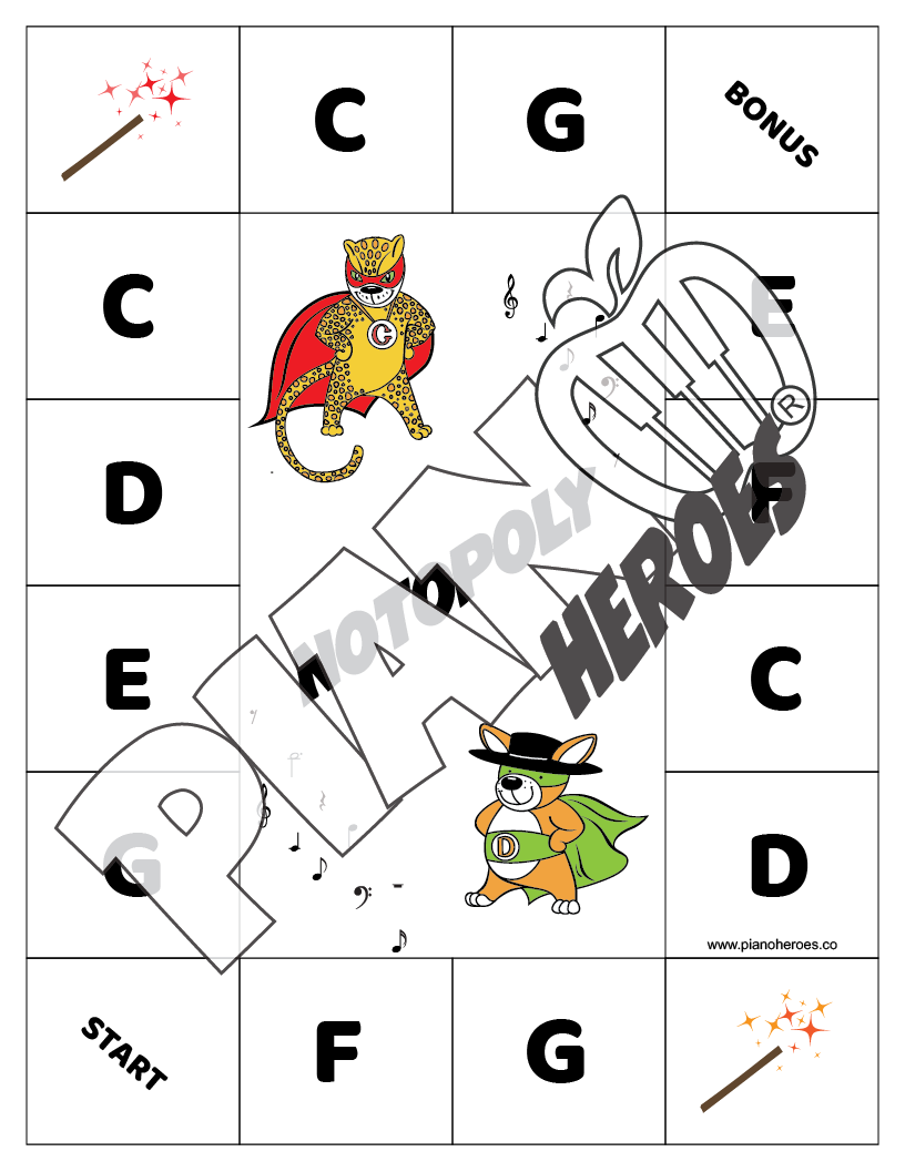 Notopoly (Middle C – Treble G): Mission Adventure 🎹