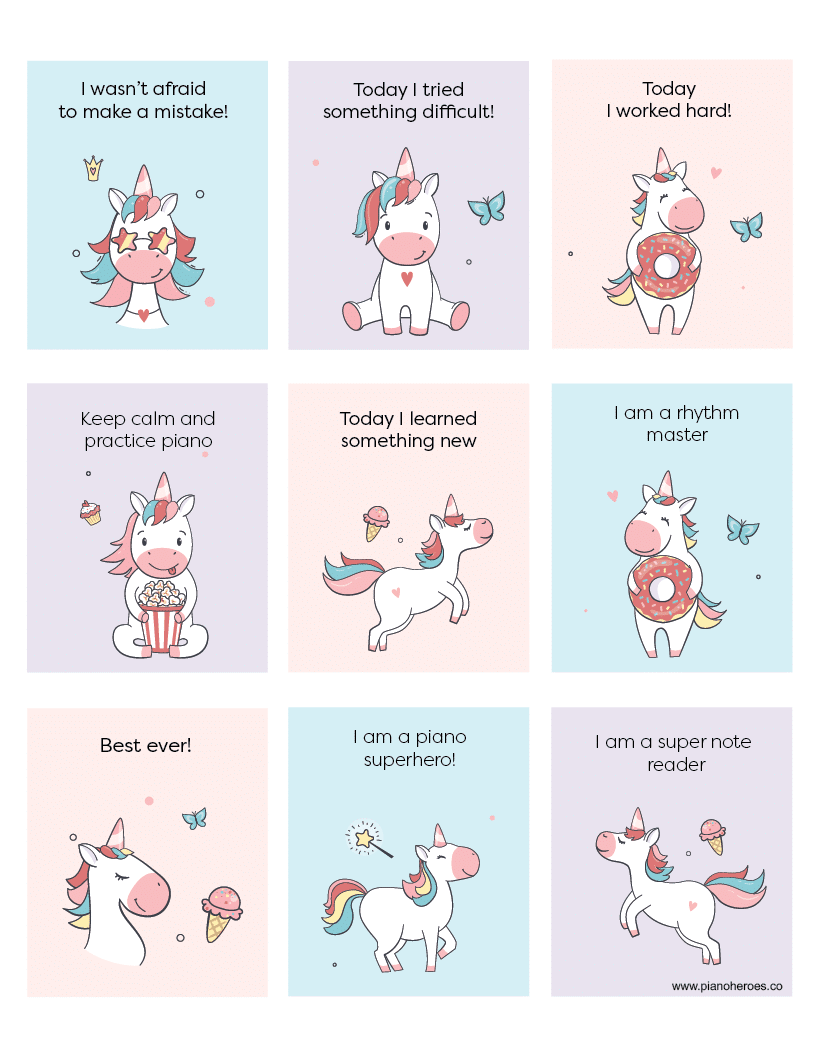 Unicorn Piano Badges