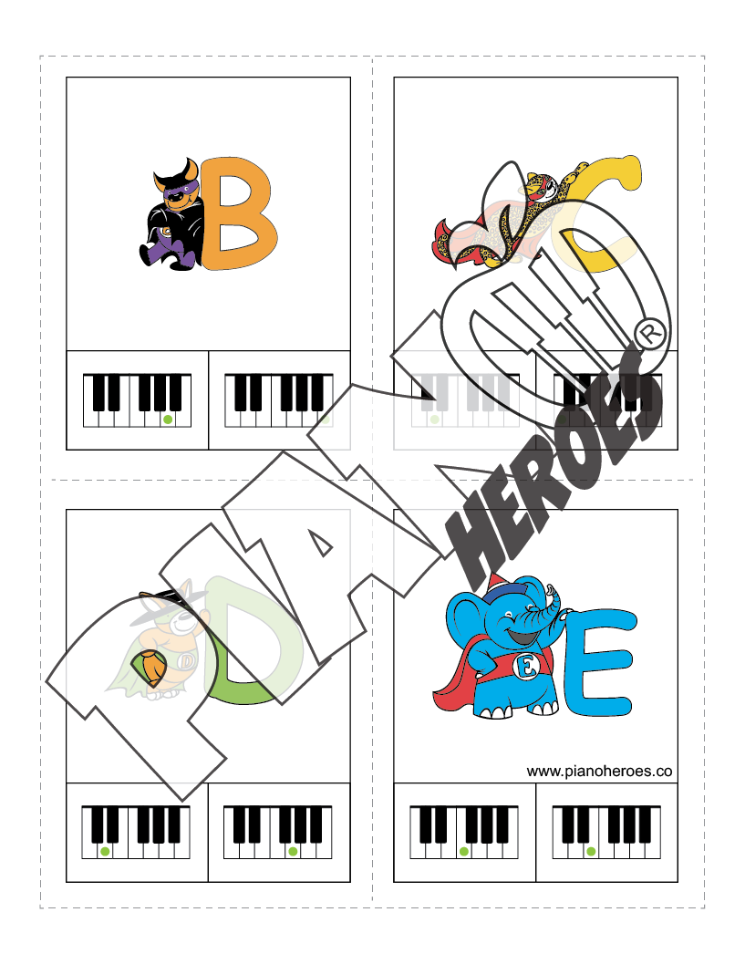Piano Heroes Key Clip Cards 🎹