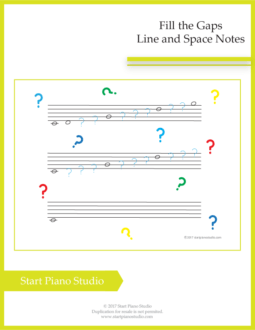 Free Printable | Fill the Gaps, Line and Space Notes