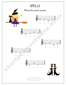 Learning notes | Free Printables | Teaching Aids | Halloween 2017 Theory Printables (Example 3)