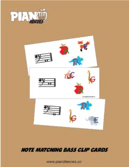 Note Matching Cards Bass Clef