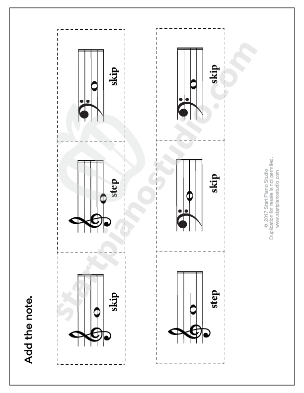 Piano Game Printable! Stepping And Skipping BARK-2-School