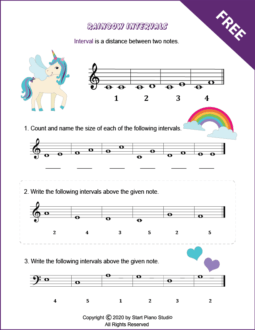 Rainbow Intervals - Practice Worksheet 1