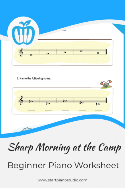Beginner Piano Sharp Note Reading Worksheet | Piano Heroes