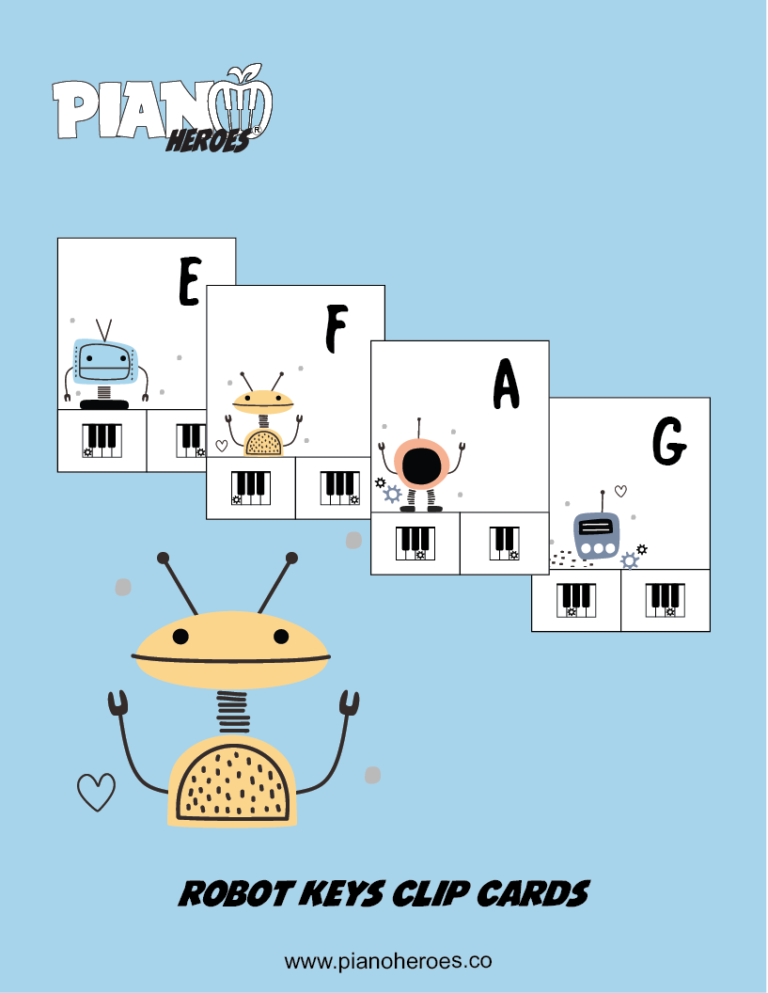 Robot Keys Clip Cards Piano Heroes