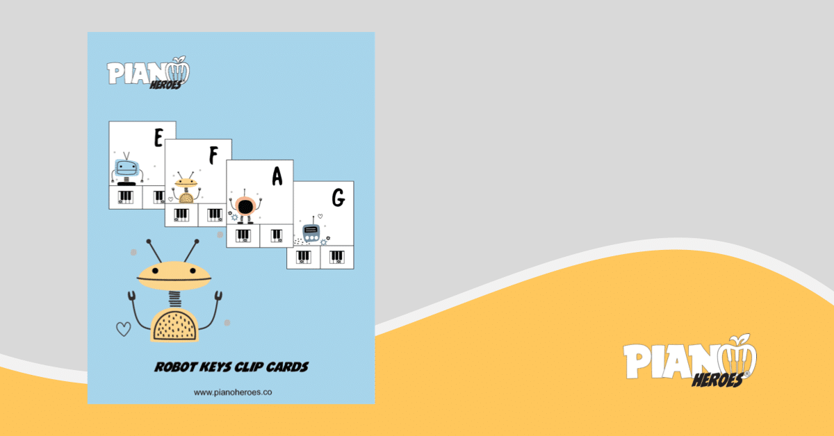 Robot Keys Clip Cards Piano Heroes