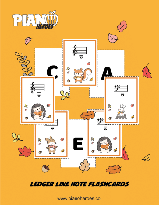 Ledger Line Note Flashcards Piano Heroes