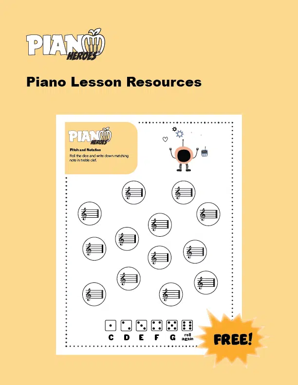 Robot Treble Notes Worksheet